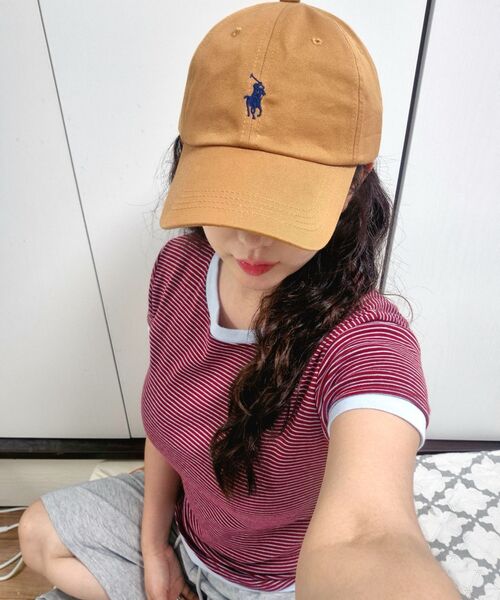 SAYUU(サユ)の「アンバランスストライプ配色Tシャツレッド(Tシャツ/カットソー・レディース・レッド・FREE)」の8枚目の写真