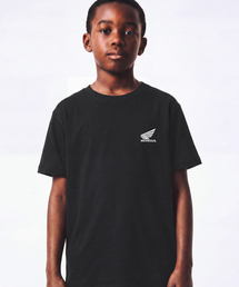 HONDA MOTORCYCLE（ホンダモーターサイクル）の「Kids Original Small Wing Logo Short Sleeve Black（Tシャツ/カットソー）」