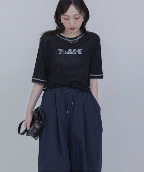 Eimee Law(エイミーロウ)の「PLACE刺繍 レイヤードライクシアーTシャツ(Tシャツ/カットソー・レディース・オフホワイト/イエロー/ボルドー/ブラック・FREE)」の15枚目の写真