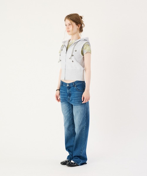 FTW(エフティダブリュー)の「NAPOLEON HOOD VEST(ベスト・レディース・ライトグリーン/ライトブルー/ライトグレー・MEDIUM/SMALL)」の6枚目の写真