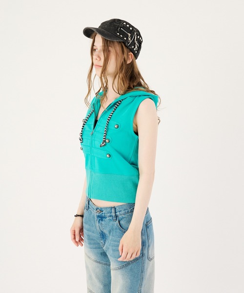 FTW(エフティダブリュー)の「NAPOLEON HOOD VEST(ベスト・レディース・ライトグリーン/ライトブルー/ライトグレー・MEDIUM/SMALL)」の22枚目の写真
