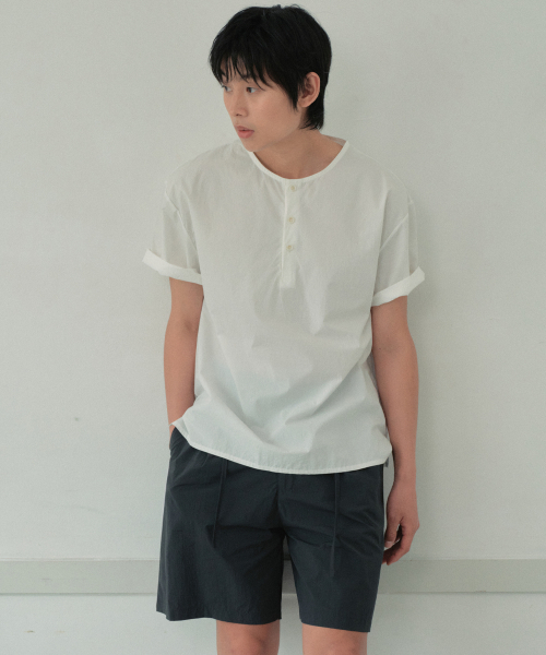 WEDNESDAY OASIS(ウェンズデーオアシス)の「コーブ ヘンリーネック ハーフシャツ_IVORY(WB6SH06)(シャツ/ブラウス・メンズ・アイボリー・MEDIUM/LARGE)」の3枚目の写真