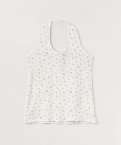 CELITAILS（セリテールズ）の「FLOWER HALTER NECK TOP_WHITE（Tシャツ/カットソー・レディース・その他・FREE）」の2枚目の写真