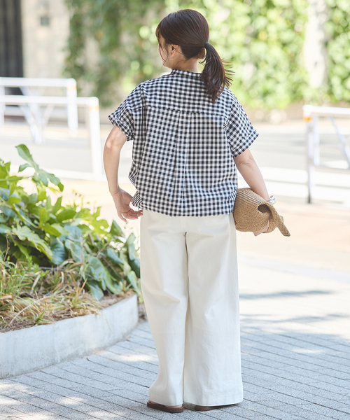 JOURNAL STANDARD(ジャーナルスタンダード)の「《追加2》ハードマンズリネンコットンフレンチスリーブスキッパーシャツ(シャツ/ブラウス・レディース・ネイビー/ホワイト/ブラック系その他・FREE)」の11枚目の写真