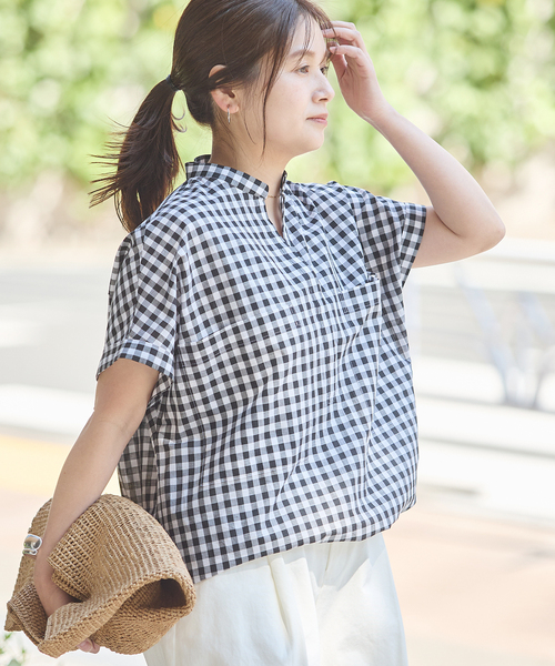 JOURNAL STANDARD(ジャーナルスタンダード)の「《追加2》ハードマンズリネンコットンフレンチスリーブスキッパーシャツ(シャツ/ブラウス・レディース・ネイビー/ホワイト/ブラック系その他・FREE)」の14枚目の写真