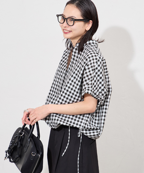 JOURNAL STANDARD(ジャーナルスタンダード)の「《追加2》ハードマンズリネンコットンフレンチスリーブスキッパーシャツ(シャツ/ブラウス・レディース・ネイビー/ホワイト/ブラック系その他・FREE)」の19枚目の写真