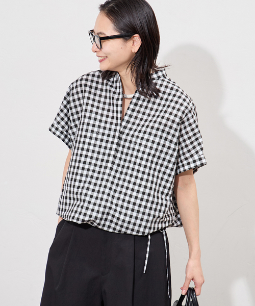 JOURNAL STANDARD(ジャーナルスタンダード)の「《追加2》ハードマンズリネンコットンフレンチスリーブスキッパーシャツ(シャツ/ブラウス・レディース・ネイビー/ホワイト/ブラック系その他・FREE)」の20枚目の写真