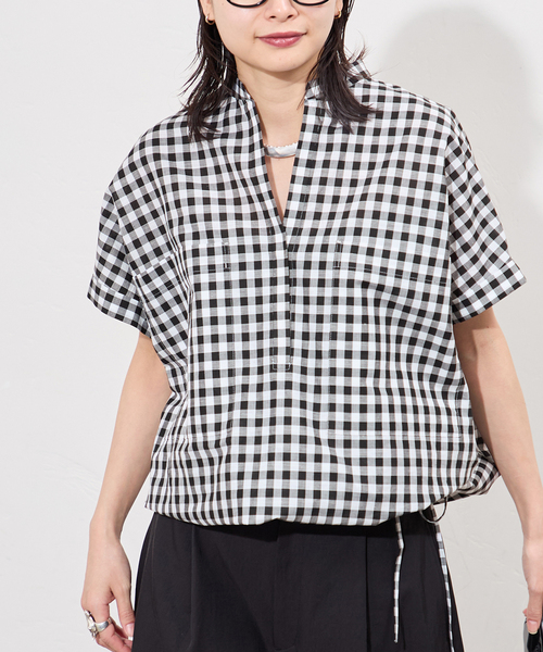 JOURNAL STANDARD(ジャーナルスタンダード)の「《追加2》ハードマンズリネンコットンフレンチスリーブスキッパーシャツ(シャツ/ブラウス・レディース・ネイビー/ホワイト/ブラック系その他・FREE)」の21枚目の写真