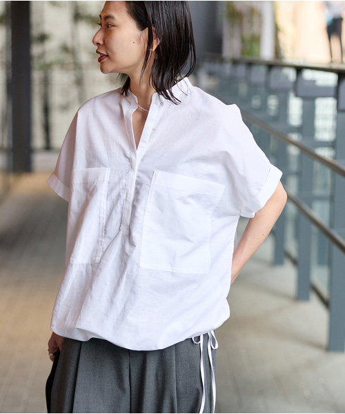JOURNAL STANDARD(ジャーナルスタンダード)の「《追加2》ハードマンズリネンコットンフレンチスリーブスキッパーシャツ(シャツ/ブラウス・レディース・ネイビー/ホワイト/ブラック系その他・FREE)」の21枚目の写真