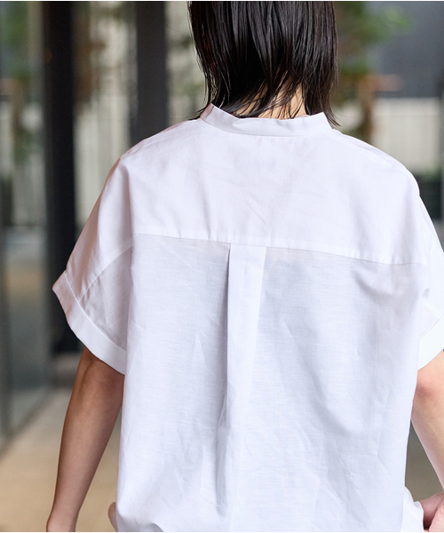 JOURNAL STANDARD(ジャーナルスタンダード)の「《追加2》ハードマンズリネンコットンフレンチスリーブスキッパーシャツ(シャツ/ブラウス・レディース・ネイビー/ホワイト/ブラック系その他・FREE)」の19枚目の写真