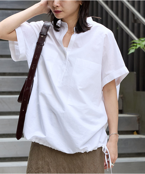JOURNAL STANDARD(ジャーナルスタンダード)の「《追加2》ハードマンズリネンコットンフレンチスリーブスキッパーシャツ(シャツ/ブラウス・レディース・ネイビー/ホワイト/ブラック系その他・FREE)」の15枚目の写真