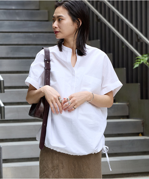 JOURNAL STANDARD(ジャーナルスタンダード)の「《追加2》ハードマンズリネンコットンフレンチスリーブスキッパーシャツ(シャツ/ブラウス・レディース・ネイビー/ホワイト/ブラック系その他・FREE)」の14枚目の写真