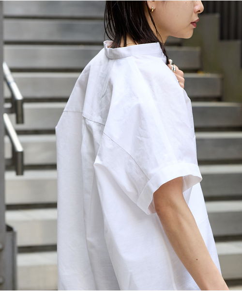 JOURNAL STANDARD(ジャーナルスタンダード)の「《追加2》ハードマンズリネンコットンフレンチスリーブスキッパーシャツ(シャツ/ブラウス・レディース・ネイビー/ホワイト/ブラック系その他・FREE)」の12枚目の写真