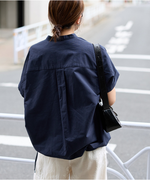 JOURNAL STANDARD(ジャーナルスタンダード)の「《追加2》ハードマンズリネンコットンフレンチスリーブスキッパーシャツ(シャツ/ブラウス・レディース・ネイビー/ホワイト/ブラック系その他・FREE)」の7枚目の写真