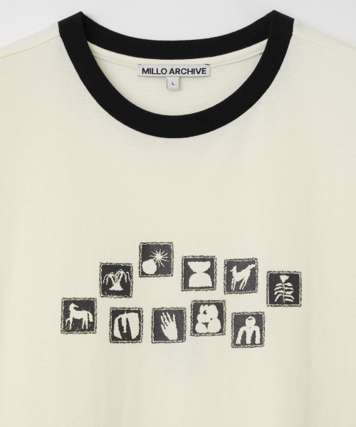 Millo Archive（ミロ アーカイブ）の「アケイックモチーフリンガーTシャツ[クリーム]（Tシャツ/カットソー・メンズ・その他・MEDIUM/LARGE/X-LARGE）」の2枚目の写真