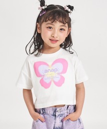 ANAP kids | バタフライ グラデーション プリント クロップドTシャツ(Tシャツ/カットソー)