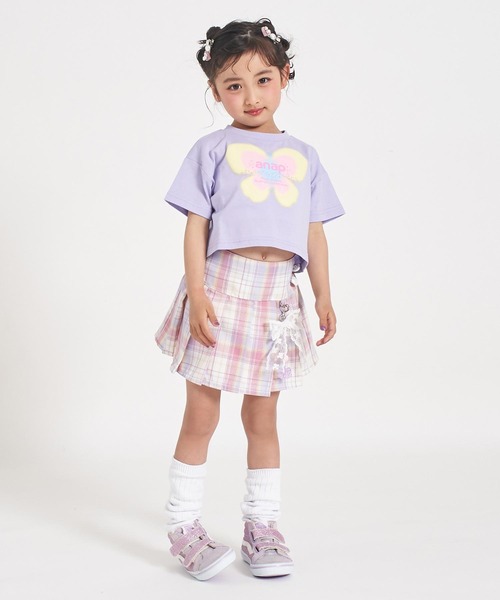 ANAP kids(アナップキッズ)の「バタフライ グラデーション プリント クロップドTシャツ(Tシャツ/カットソー・キッズ・ホワイト/ライトイエロー/ラベンダー・120/110/130)」の14枚目の写真