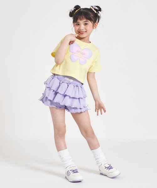 ANAP kids(アナップキッズ)の「バタフライ グラデーション プリント クロップドTシャツ(Tシャツ/カットソー・キッズ・ホワイト/ライトイエロー/ラベンダー・120/110/130)」の20枚目の写真