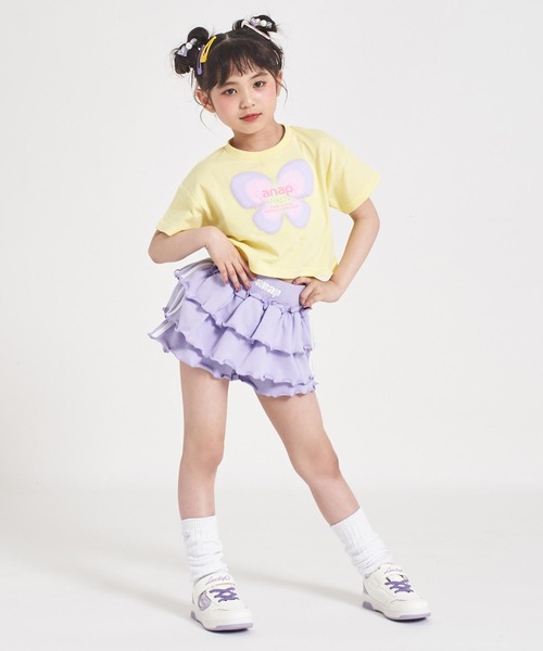 ANAP kids(アナップキッズ)の「バタフライ グラデーション プリント クロップドTシャツ(Tシャツ/カットソー・キッズ・ホワイト/ライトイエロー/ラベンダー・120/110/130)」の21枚目の写真