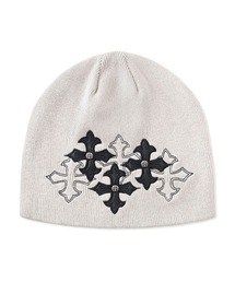 A'GEM9（エージェムナイン）の「A'GEM/9 × .kom 『SUPPLIER/サプライヤー』Multiple Cross Leather Patch Beanie/マルチプルクロスレザーパッチビーニー（ニットキャップ/ビーニー）」