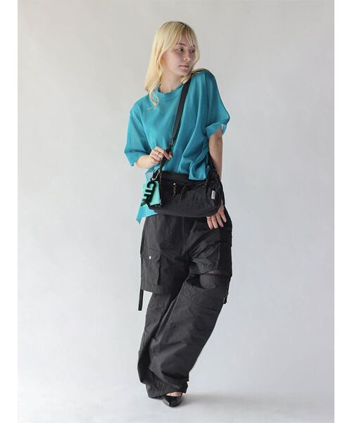 :ETHROF（イーサオブ）の「Fabric Color Block Cord Shoulder Bag（ショルダーバッグ・レディース・ブラック/グレー・FREE）」の4枚目の写真