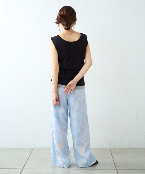 WILLOW(ウィロー)の「【willow】カットジャガードイージーパンツ(その他パンツ・レディース・イエロー/サックスブルー・ONE SIZE)」の5枚目の写真
