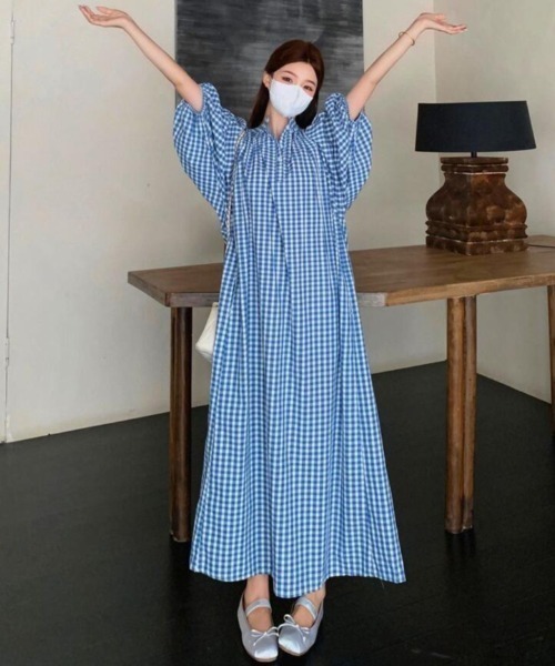 semplice（センプリチェ）の「ワンピース【韓国ファッション】（ワンピース・レディース・ブルー・F）」の7枚目の写真