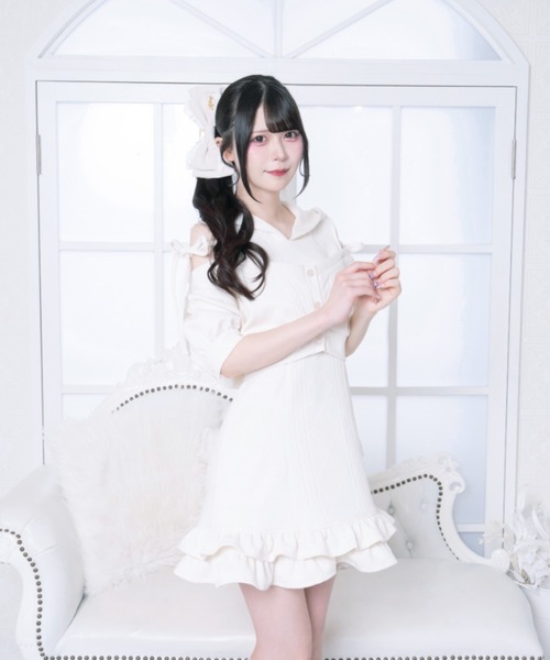 LAFARY(ラファリー)の「エンブレムロゴパーカーワンピ(ワンピース・レディース・アイボリー/ベージュ/チャコールグレー・FREE)」の8枚目の写真