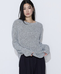 〔 TALLサイズ 〕 和紙混杢ニット プルオーバー