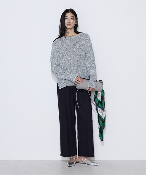 COMME CA(コムサ)の「〔 TALLサイズ 〕 和紙混杢ニット プルオーバー(ニット/セーター・レディース・ベージュ系その他/ネイビー・15号)」の4枚目の写真