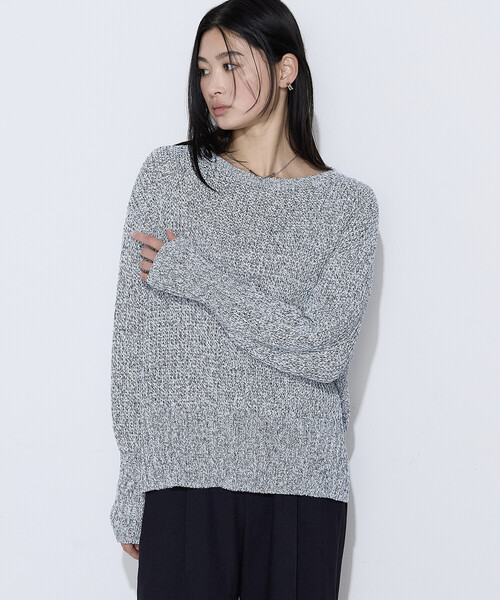 COMME CA(コムサ)の「〔 TALLサイズ 〕 和紙混杢ニット プルオーバー(ニット/セーター・レディース・ベージュ系その他/ネイビー・15号)」の7枚目の写真