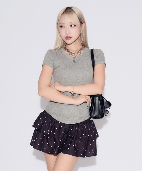 tinkerend(ティンカーエンド)の「Compact Mini T-shirt / コンパクトミニTシャツ(Tシャツ/カットソー・レディース・ホワイト/ブラック/グレー/オフホワイト/ホワイト系その他/ブラック系その他/グレー系その他/ベビーピンク/ピンク系その他/ホワイト系その他2・FREE)」の7枚目の写真