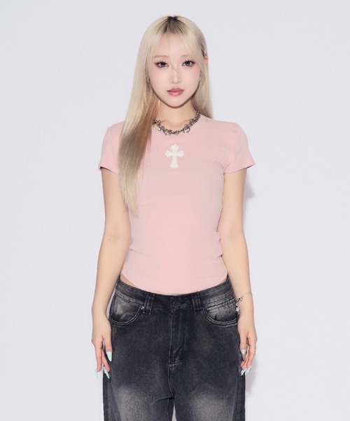 tinkerend(ティンカーエンド)の「Compact Mini T-shirt / コンパクトミニTシャツ(Tシャツ/カットソー・レディース・ホワイト/ブラック/グレー/オフホワイト/ホワイト系その他/ブラック系その他/グレー系その他/ベビーピンク/ピンク系その他/ホワイト系その他2・FREE)」の19枚目の写真