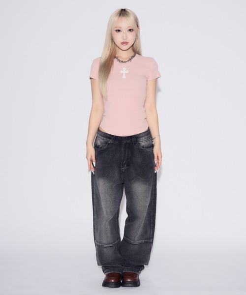 tinkerend(ティンカーエンド)の「Compact Mini T-shirt / コンパクトミニTシャツ(Tシャツ/カットソー・レディース・ホワイト/ブラック/グレー/オフホワイト/ホワイト系その他/ブラック系その他/グレー系その他/ベビーピンク/ピンク系その他/ホワイト系その他2・FREE)」の22枚目の写真
