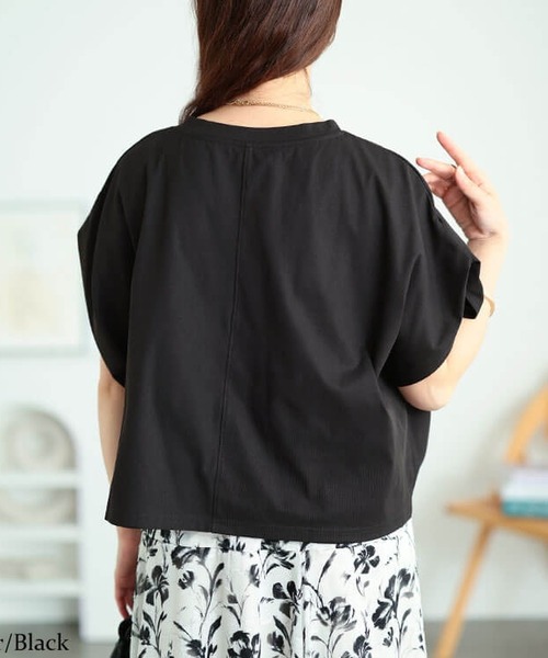 GOLDJAPAN（ゴールドジャパン）の「裾タックドルマンプルオーバー【大きいサイズ対応】（Tシャツ/カットソー・レディース・ネイビー/グレー/オフホワイト/ブラック・4L～5L/LL～3L）」の3枚目の写真