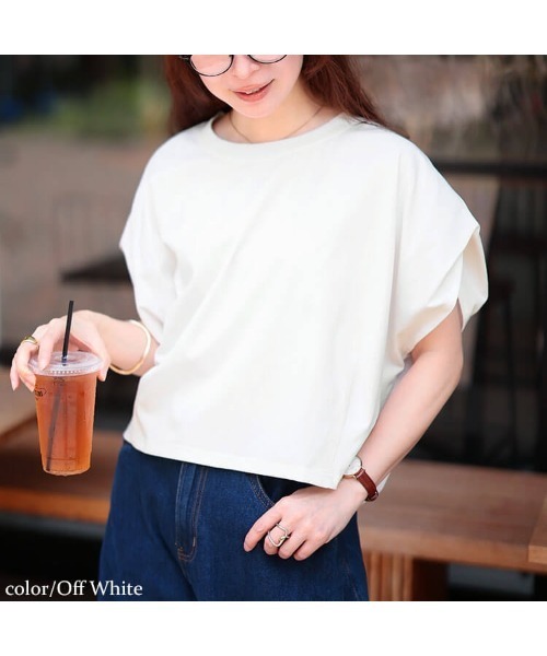 GOLDJAPAN（ゴールドジャパン）の「裾タックドルマンプルオーバー【大きいサイズ対応】（Tシャツ/カットソー・レディース・ネイビー/グレー/オフホワイト/ブラック・4L～5L/LL～3L）」の9枚目の写真