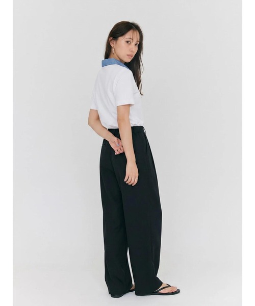 BLUE×PALANG（ブルーパラン）の「HYBRID DENIM POLO（Tシャツ/カットソー・レディース・ネイビー/ライトブルー・FREE）」の5枚目の写真