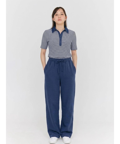 BLUE×PALANG（ブルーパラン）の「HYBRID DENIM POLO（Tシャツ/カットソー・レディース・ネイビー/ライトブルー・FREE）」の7枚目の写真