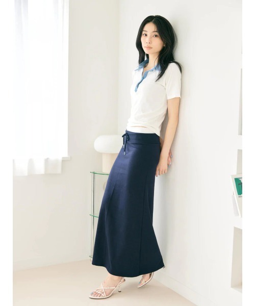 BLUE×PALANG（ブルーパラン）の「HYBRID DENIM POLO（Tシャツ/カットソー・レディース・ネイビー/ライトブルー・FREE）」の12枚目の写真
