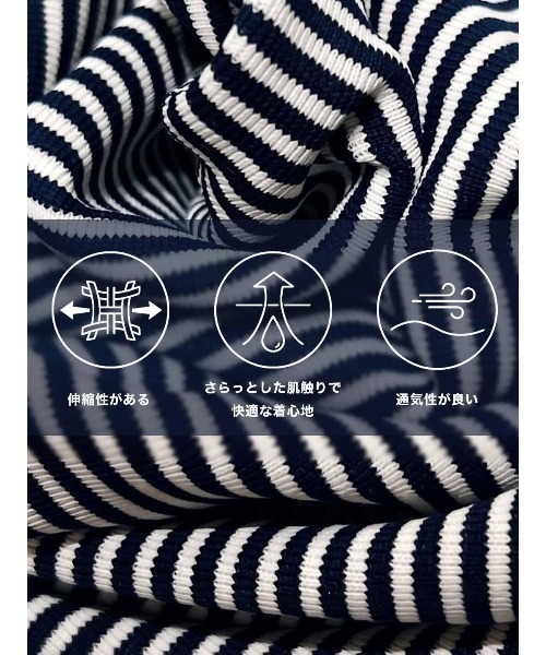 BLUE×PALANG（ブルーパラン）の「HYBRID DENIM POLO（Tシャツ/カットソー・レディース・ネイビー/ライトブルー・FREE）」の22枚目の写真