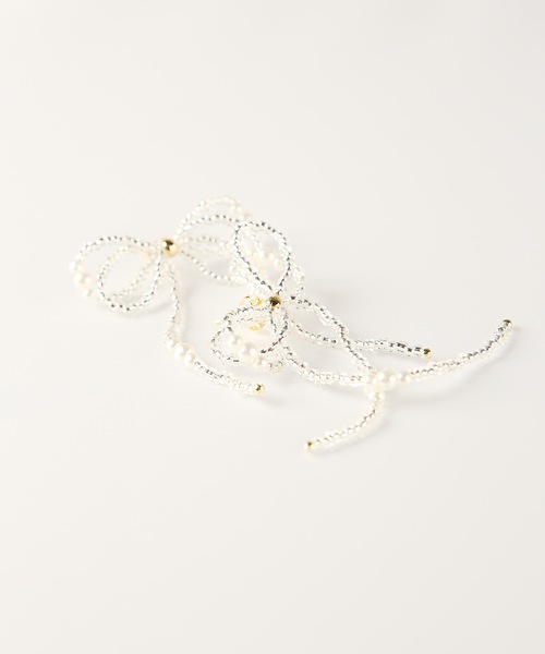 クリアビーズリボンピアス（ピアス（両耳用））｜MIMILINE（ミミライン
