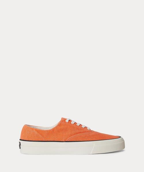 POLO RALPH LAUREN(ポロ ラルフ ローレン)の「Keaton ウォッシュド キャンバス スニーカー(スニーカー・メンズ・オレンジ・9D/9.5D/8.5D)」の1枚目の写真