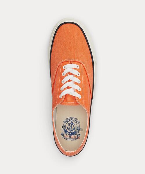 POLO RALPH LAUREN(ポロ ラルフ ローレン)の「Keaton ウォッシュド キャンバス スニーカー(スニーカー・メンズ・オレンジ・9D/9.5D/8.5D)」の5枚目の写真