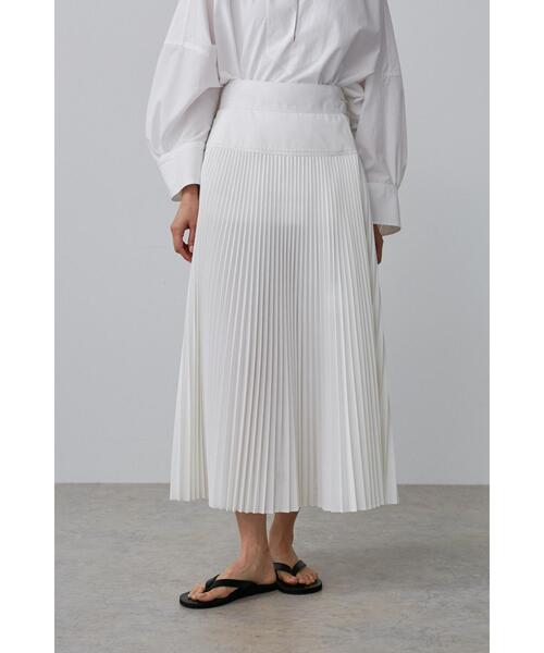 YLEVE(イレーヴ)の「BOURRIENNE × YLEVE / T/C TWILL SK / EN(スカート・レディース・ホワイト・2/0/1)」の2枚目の写真