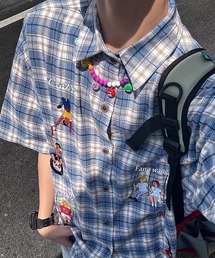 WESTBOY | Y2K 刺繍チェック柄シャツ WO26W1TP11(シャツ/ブラウス)