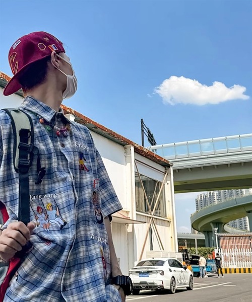 WESTBOY(ウエストボーイ)の「Y2K 刺繍チェック柄シャツ WO26W1TP11(シャツ/ブラウス・メンズ・ブルー/ピンク・XL/L)」の5枚目の写真
