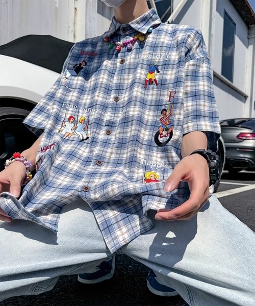 WESTBOY(ウエストボーイ)の「Y2K 刺繍チェック柄シャツ WO26W1TP11(シャツ/ブラウス・メンズ・ブルー/ピンク・XL/L)」の11枚目の写真