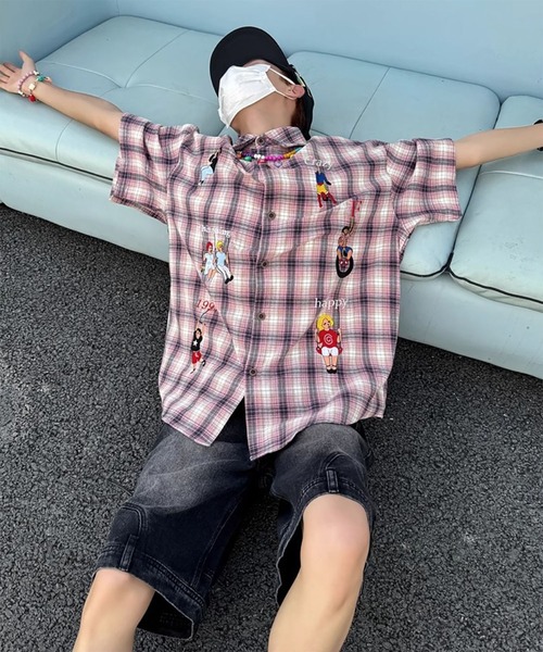 WESTBOY(ウエストボーイ)の「Y2K 刺繍チェック柄シャツ WO26W1TP11(シャツ/ブラウス・メンズ・ブルー/ピンク・XL/L)」の16枚目の写真