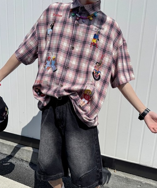 WESTBOY(ウエストボーイ)の「Y2K 刺繍チェック柄シャツ WO26W1TP11(シャツ/ブラウス・メンズ・ブルー/ピンク・XL/L)」の17枚目の写真