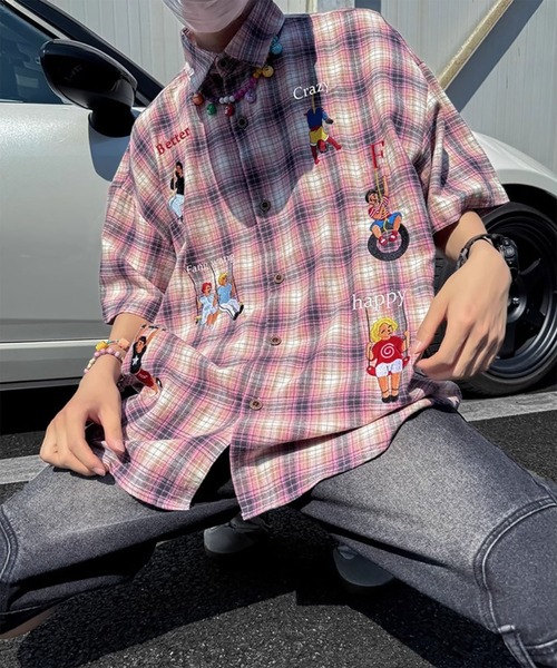 WESTBOY(ウエストボーイ)の「Y2K 刺繍チェック柄シャツ WO26W1TP11(シャツ/ブラウス・メンズ・ブルー/ピンク・XL/L)」の18枚目の写真